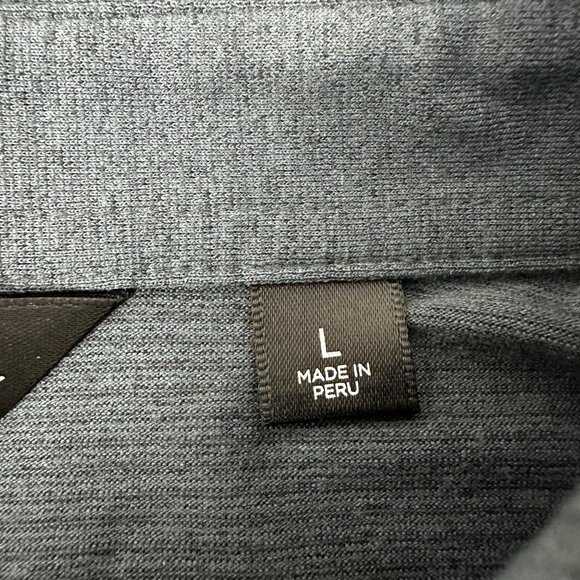 Travis Mathew Mens Polo Shirt  Size Large Gray With Pink & White Stripes - Picture 3 of 10